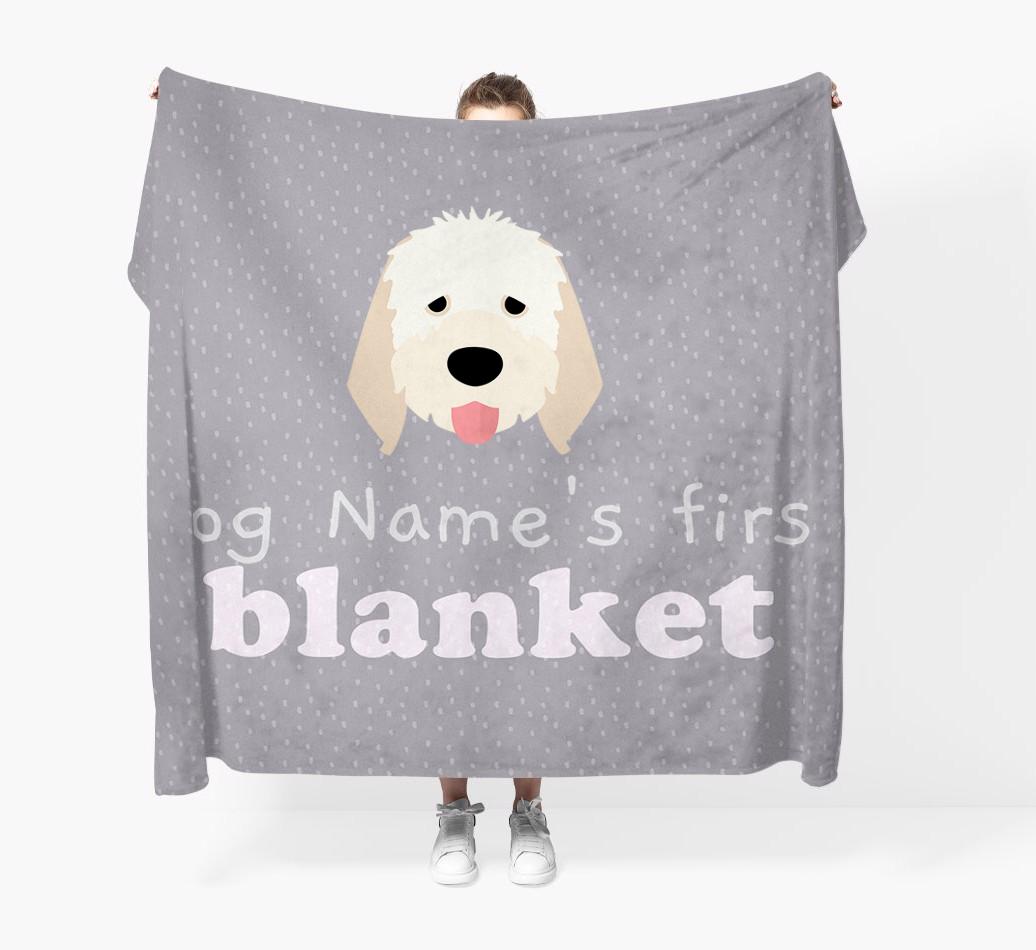 'Dog's First Blanket' - Personalised {breedFullName} Throw Blanket