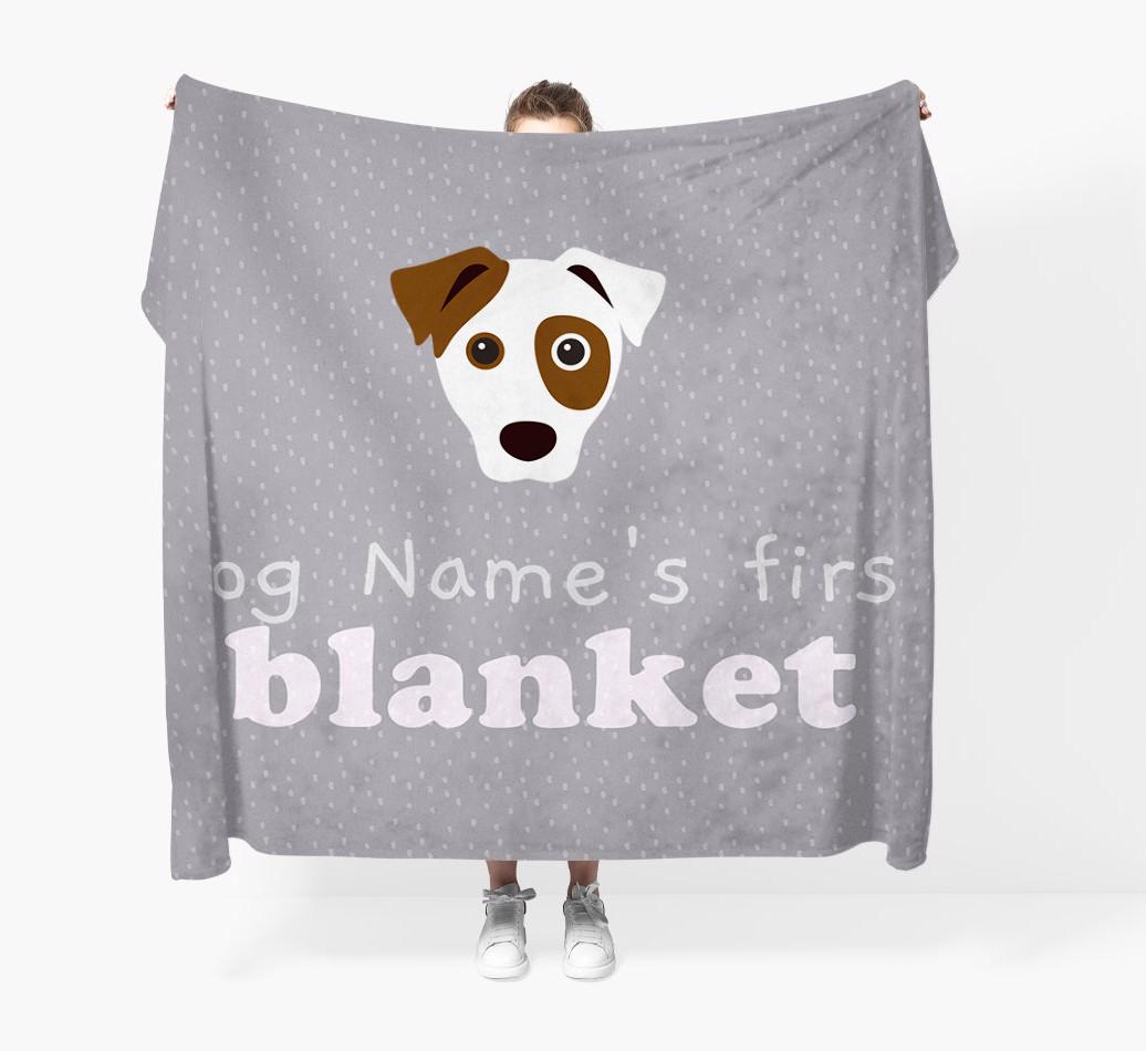 'Dog's First Blanket' - Personalised {breedFullName} Throw Blanket