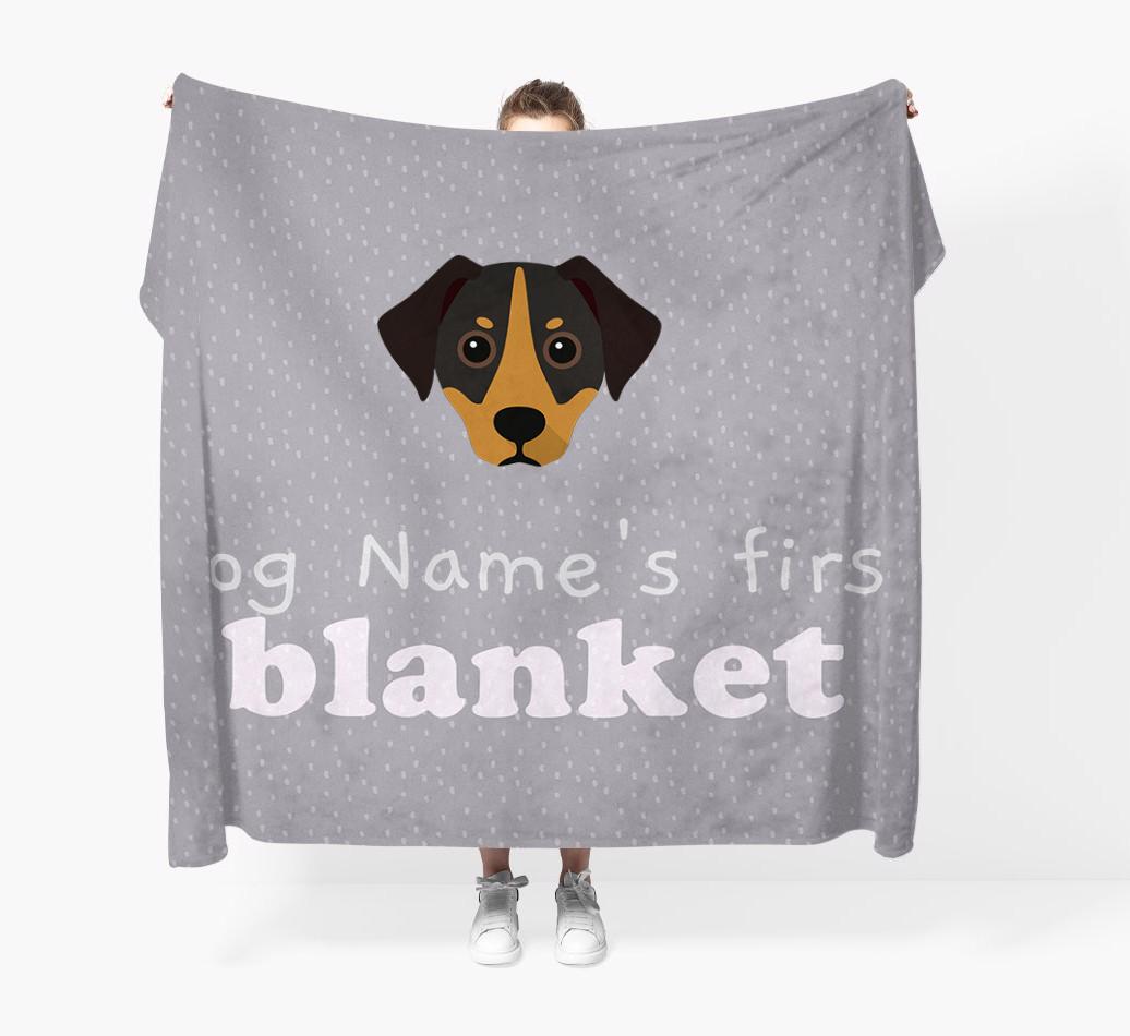 'Dog's First Blanket' - Personalised {breedFullName} Throw Blanket