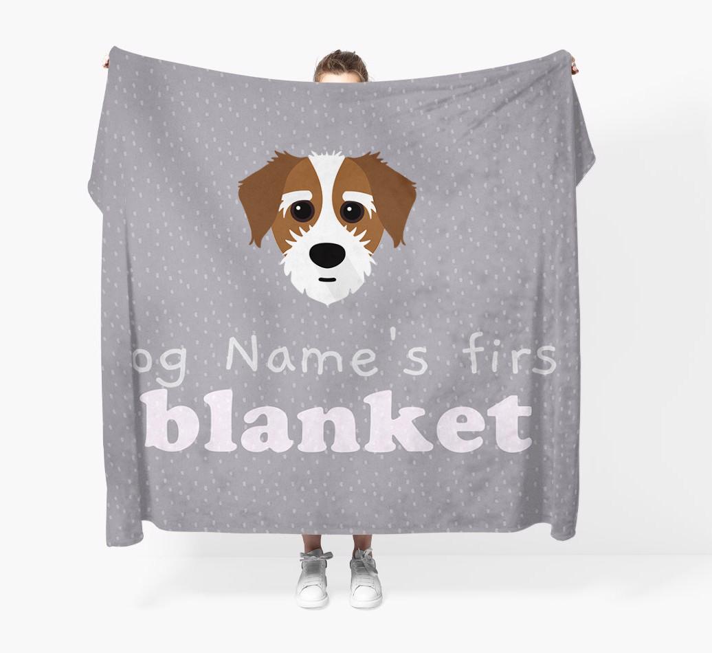 'Dog's First Blanket' - Personalised {breedFullName} Throw Blanket