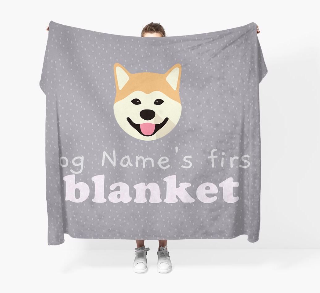 'Dog's First Blanket' - Personalised {breedFullName} Throw Blanket
