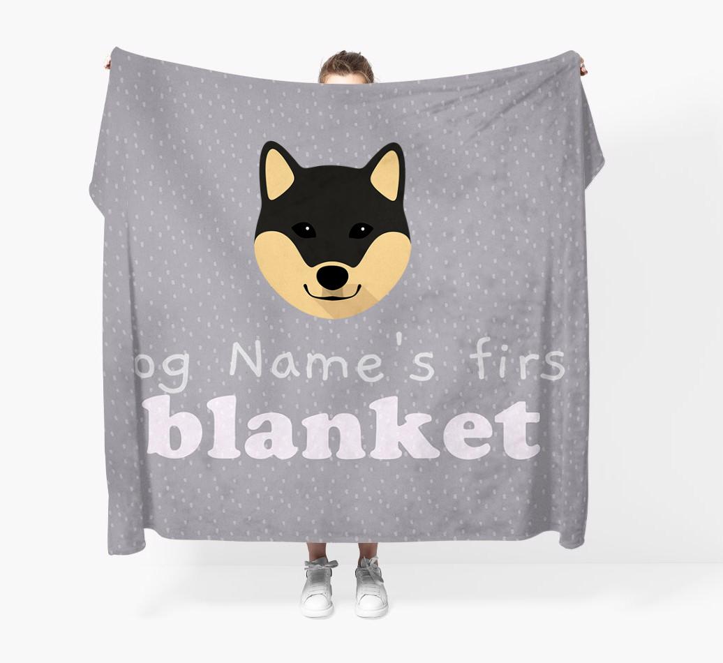 'Dog's First Blanket' - Personalised {breedFullName} Throw Blanket