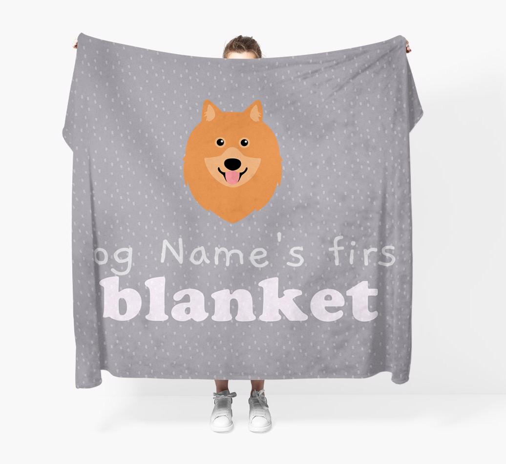 'Dog's First Blanket' - Personalised {breedFullName} Throw Blanket
