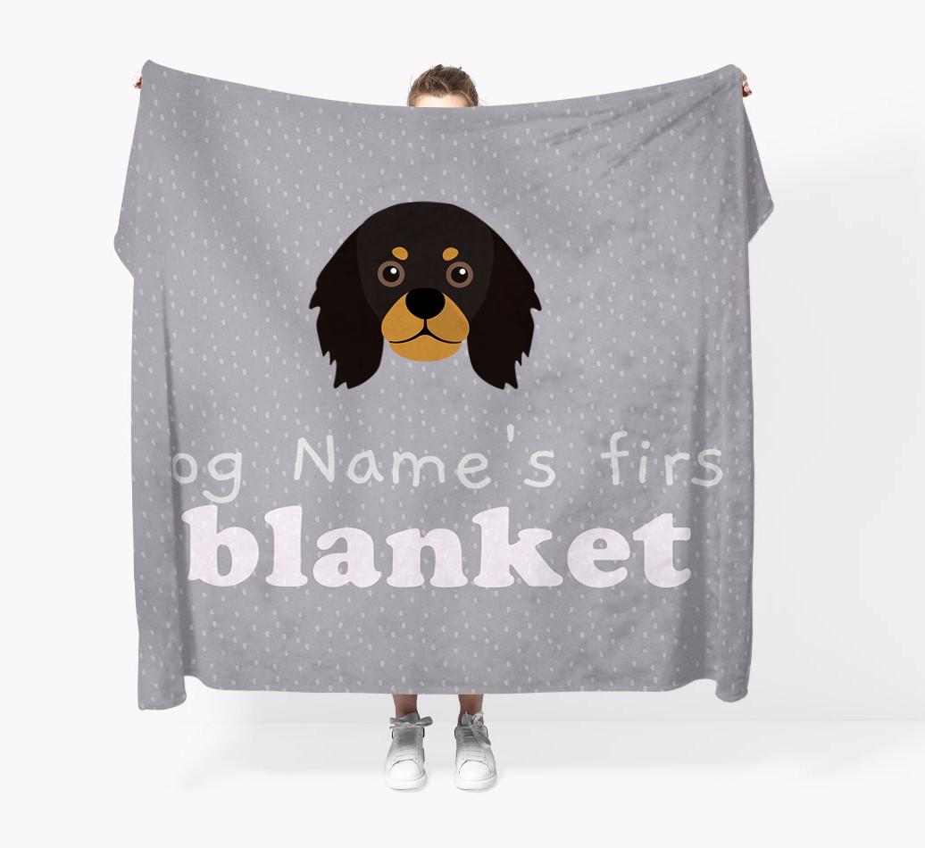 'Dog's First Blanket' - Personalised {breedFullName} Throw Blanket