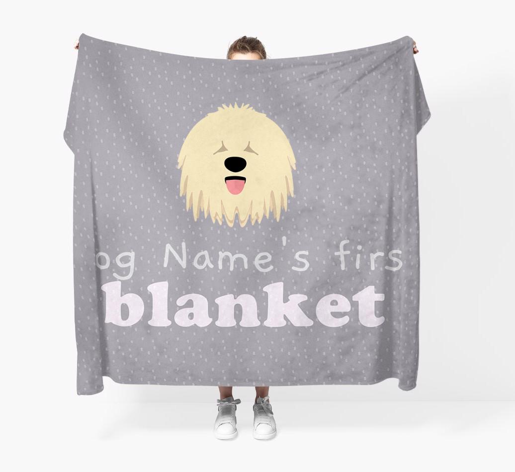 'Dog's First Blanket' - Personalised {breedFullName} Throw Blanket