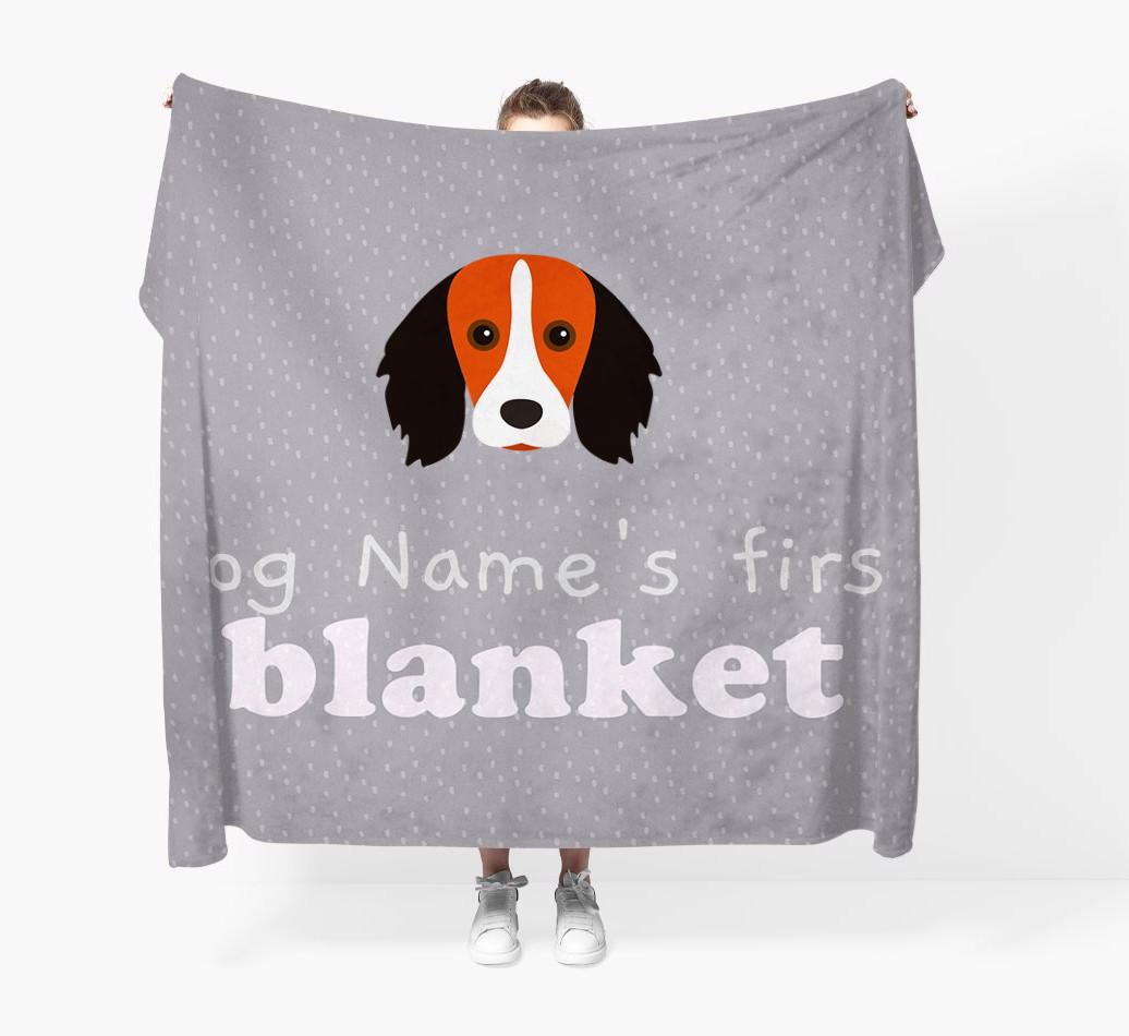 'Dog's First Blanket' - Personalised {breedFullName} Throw Blanket