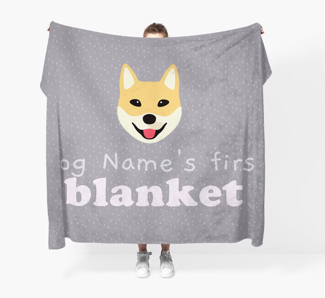 'Dog's First Blanket' - Personalised {breedFullName} Throw Blanket