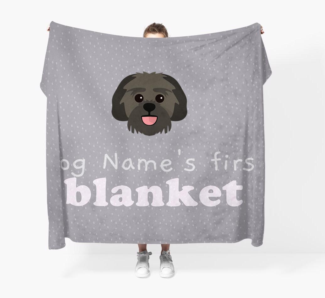 'Dog's First Blanket' - Personalised {breedFullName} Throw Blanket