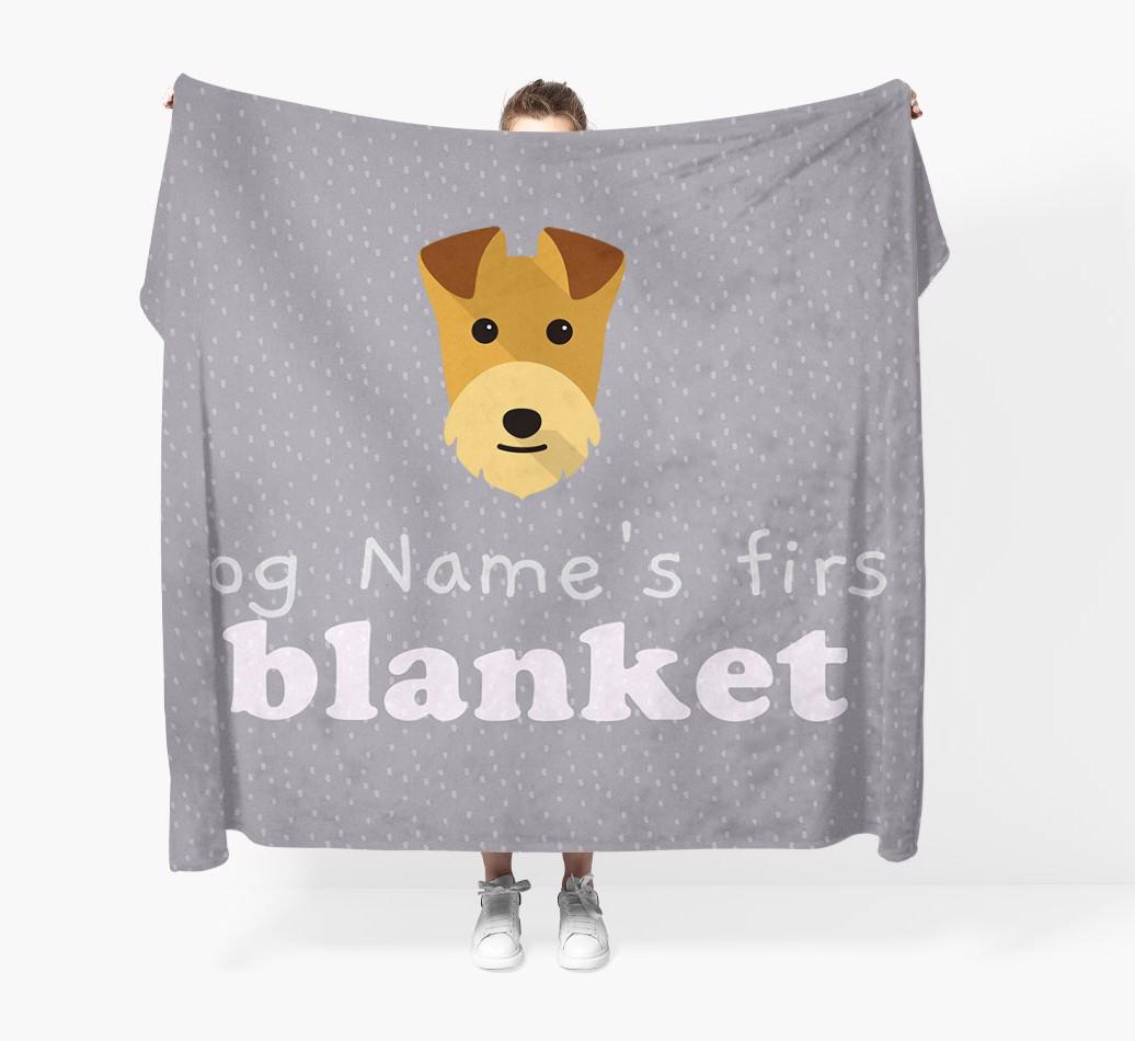'Dog's First Blanket' - Personalised {breedFullName} Throw Blanket