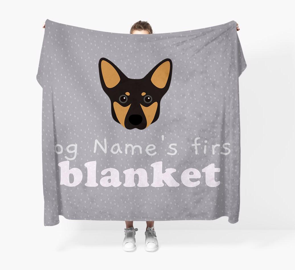 'Dog's First Blanket' - Personalised {breedFullName} Throw Blanket