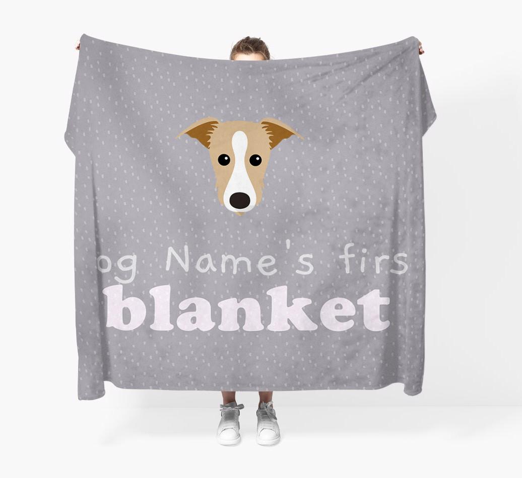 'Dog's First Blanket' - Personalised {breedFullName} Throw Blanket