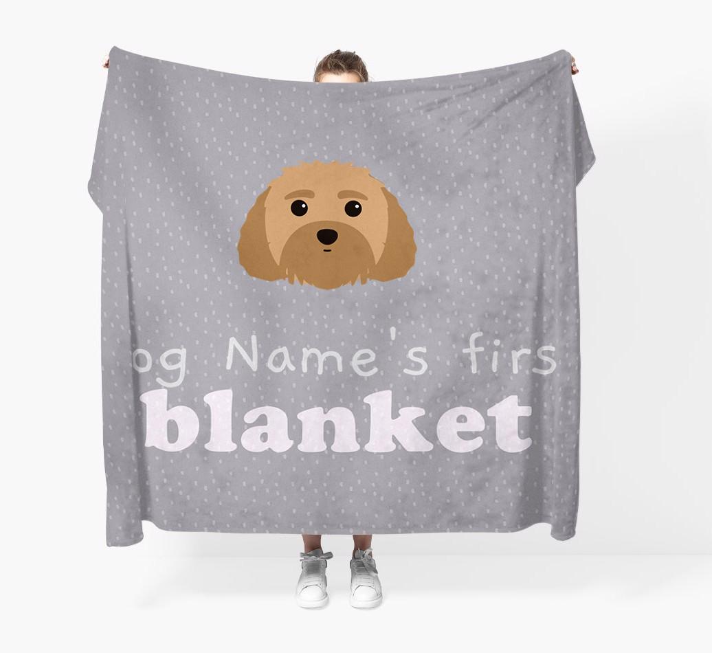 'Dog's First Blanket' - Personalised {breedFullName} Throw Blanket