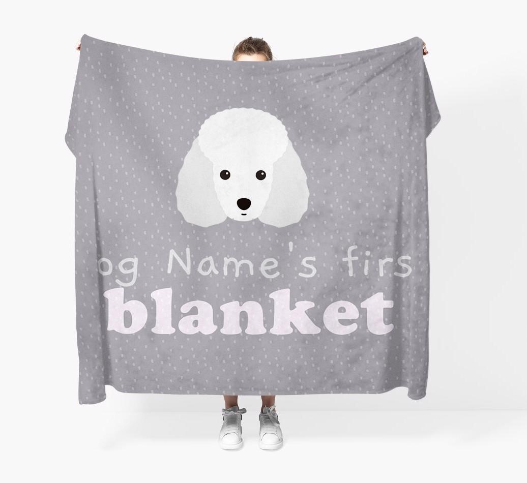 'Dog's First Blanket' - Personalised {breedFullName} Throw Blanket