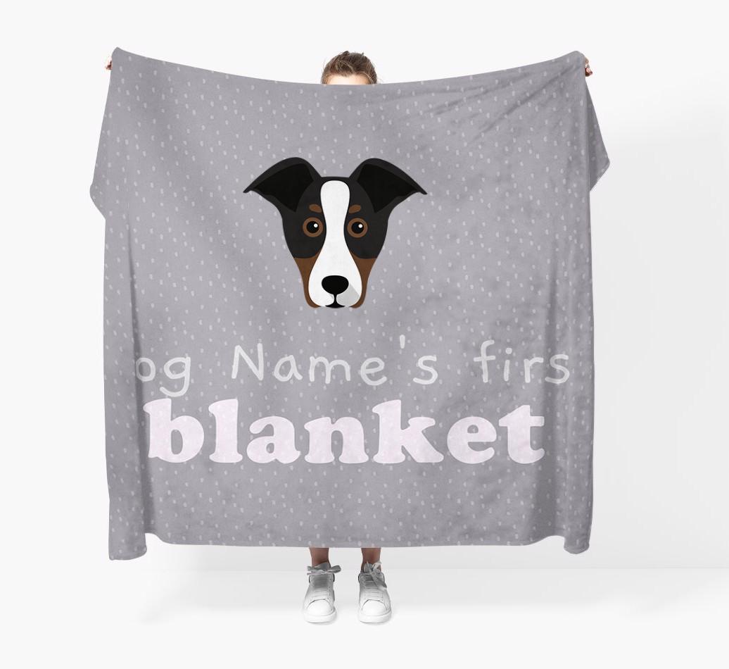 'Dog's First Blanket' - Personalised {breedFullName} Throw Blanket