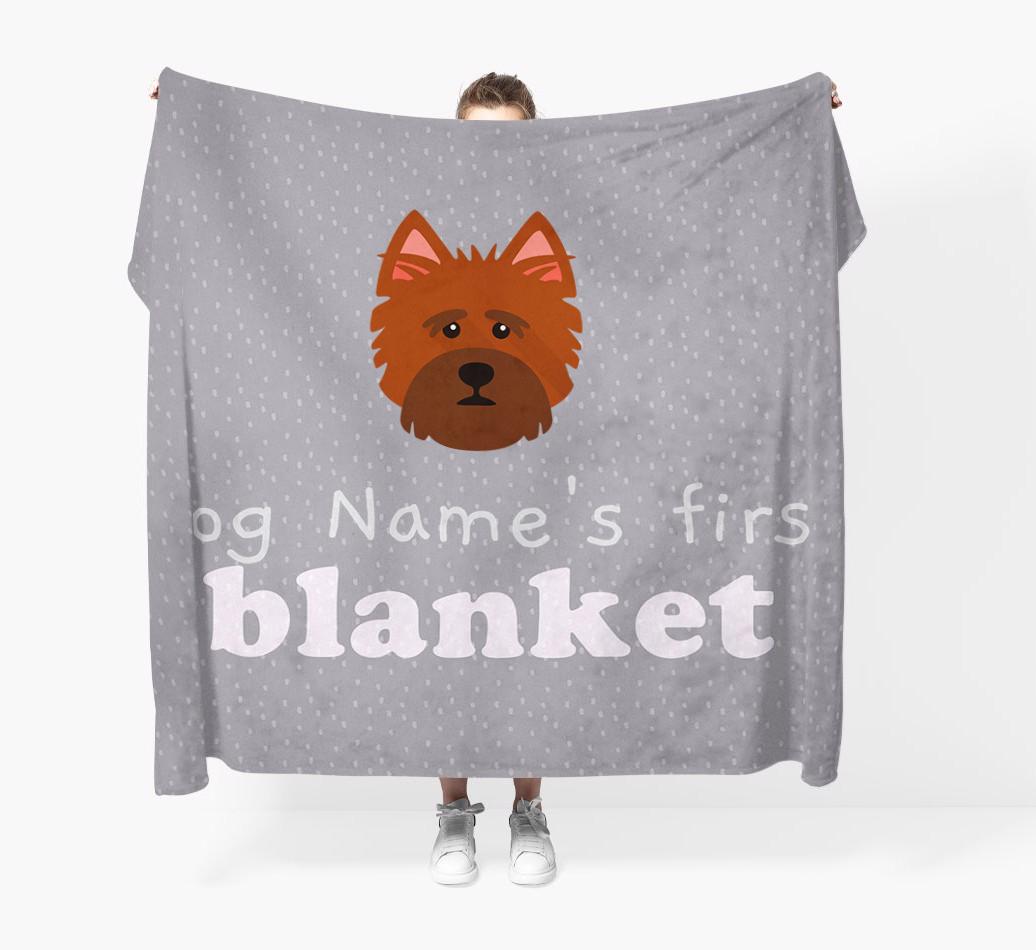'Dog's First Blanket' - Personalised {breedFullName} Throw Blanket