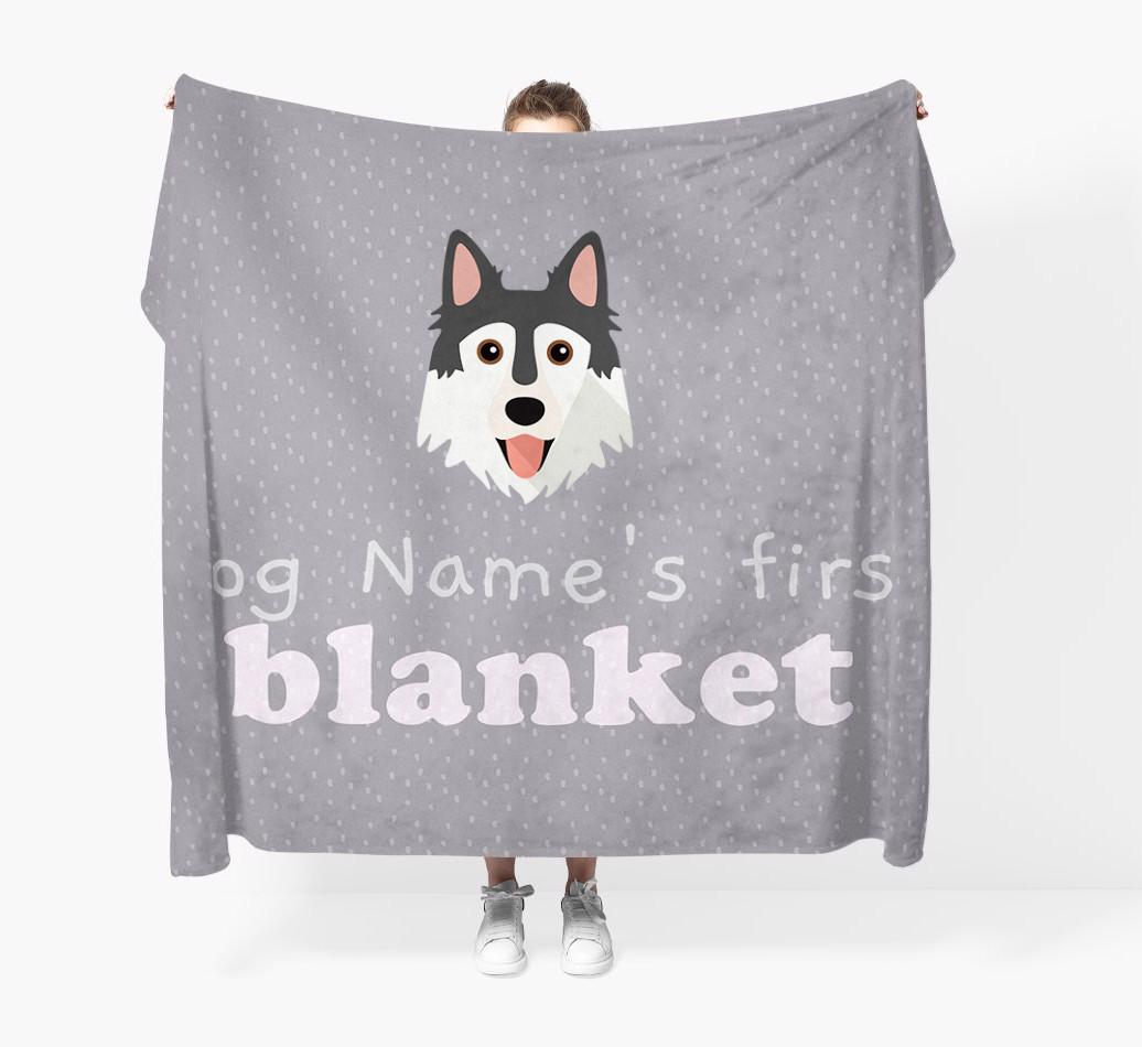 'Dog's First Blanket' - Personalised {breedFullName} Throw Blanket
