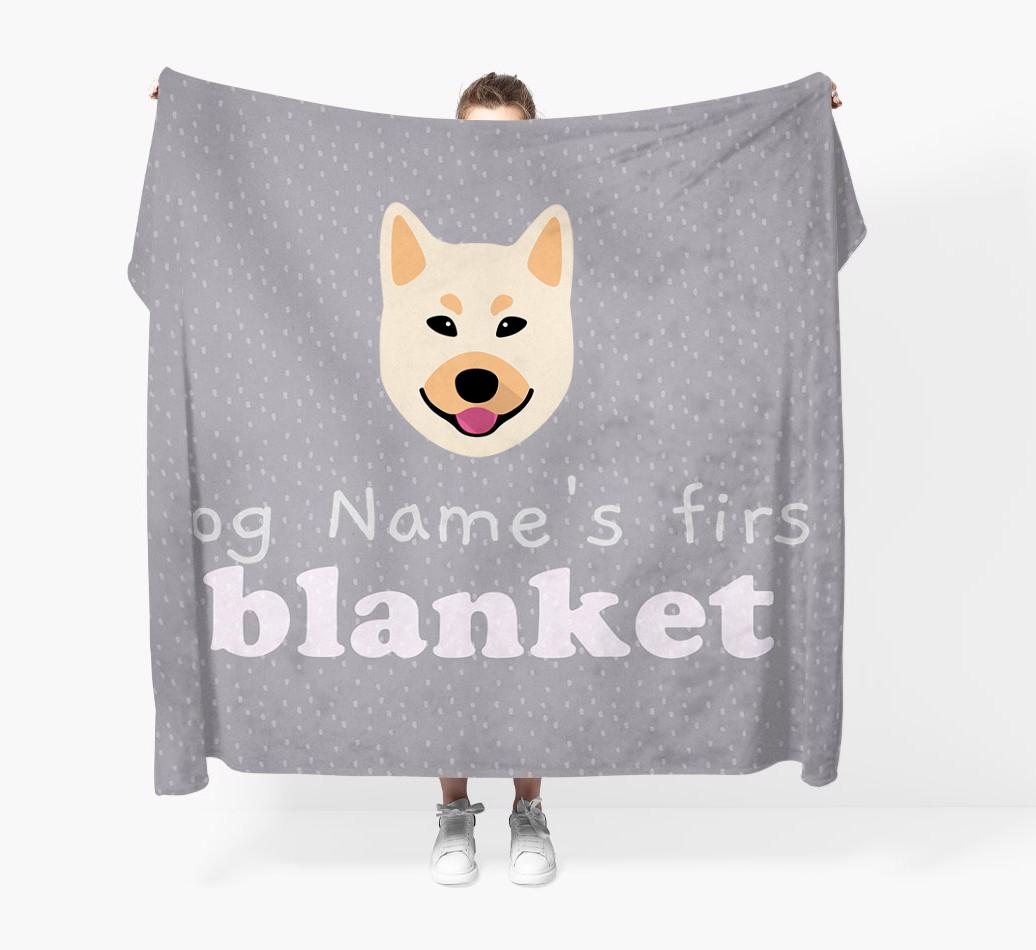 'Dog's First Blanket' - Personalised {breedFullName} Throw Blanket
