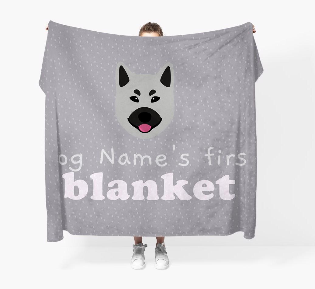'Dog's First Blanket' - Personalised {breedFullName} Throw Blanket