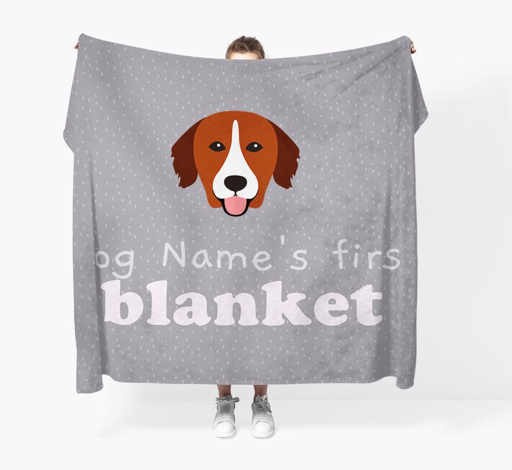 'Dog's First Blanket' - Personalised {breedFullName} Throw Blanket