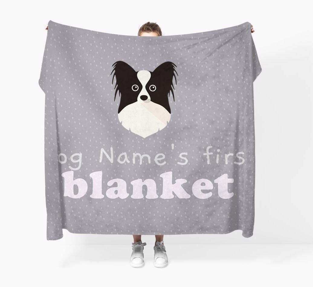 'Dog's First Blanket' - Personalised {breedFullName} Throw Blanket