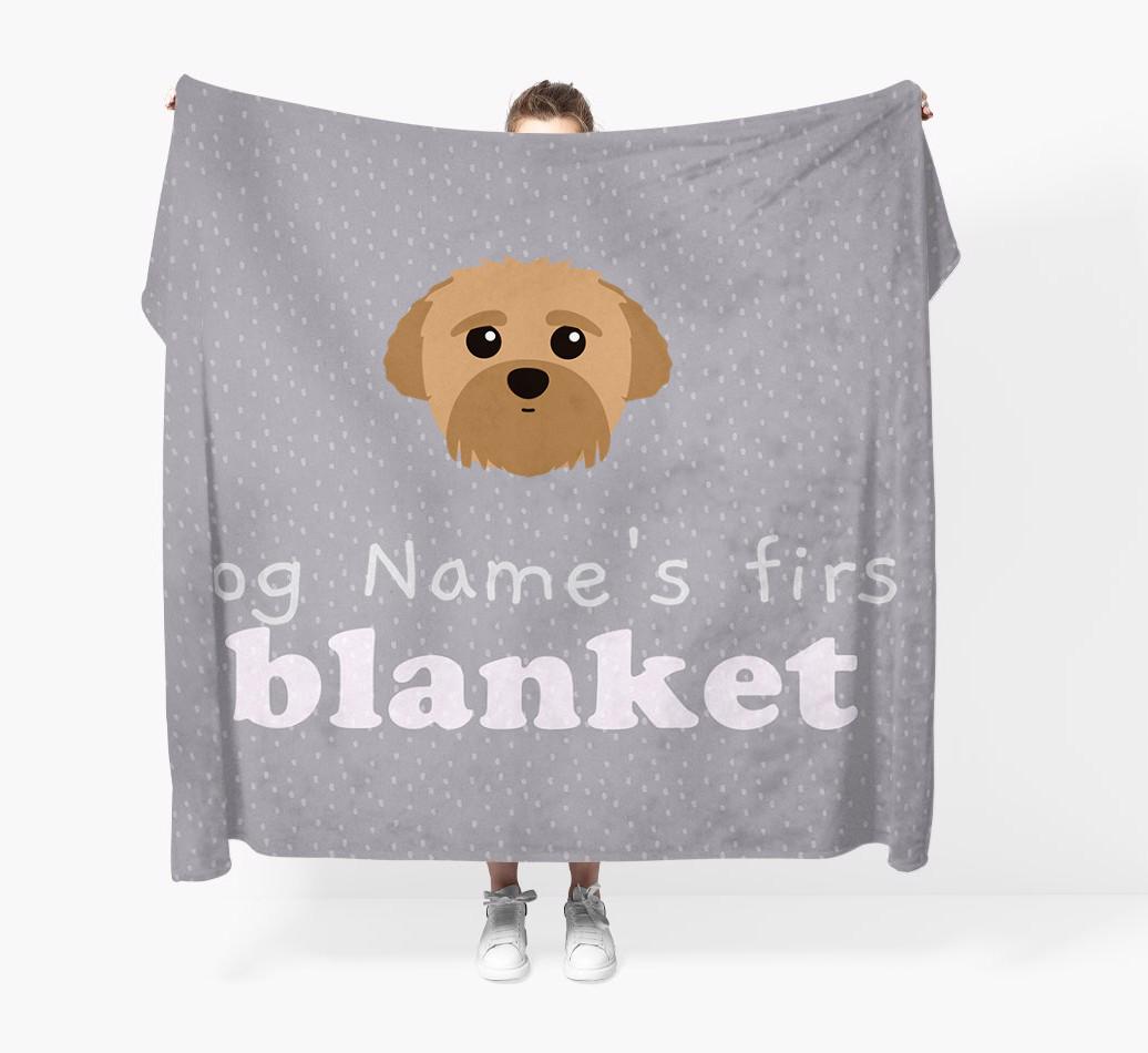 'Dog's First Blanket' - Personalised {breedFullName} Throw Blanket