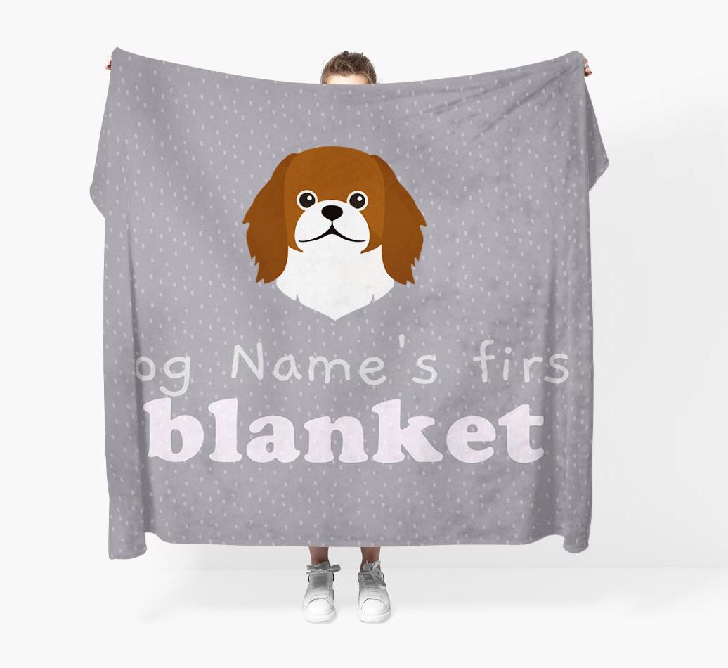 'Dog's First Blanket' - Personalised {breedFullName} Throw Blanket