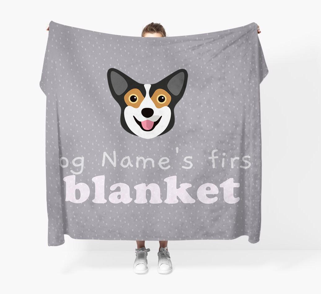 'Dog's First Blanket' - Personalised {breedFullName} Throw Blanket