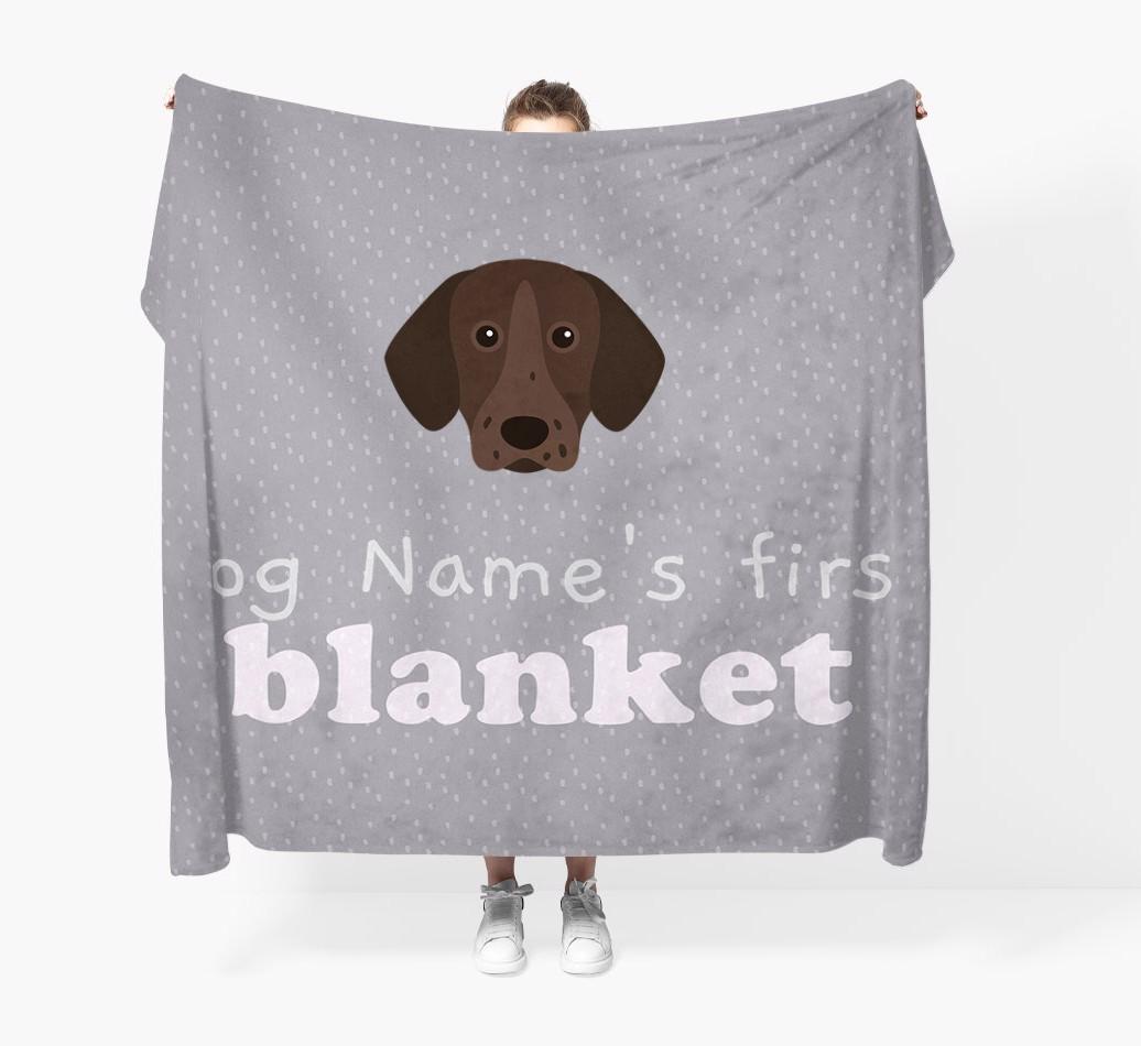 'Dog's First Blanket' - Personalised {breedFullName} Throw Blanket