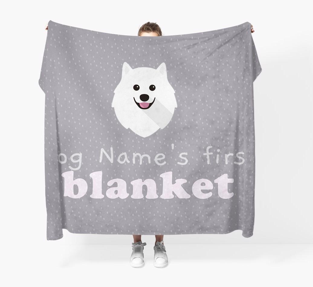 'Dog's First Blanket' - Personalised {breedFullName} Throw Blanket