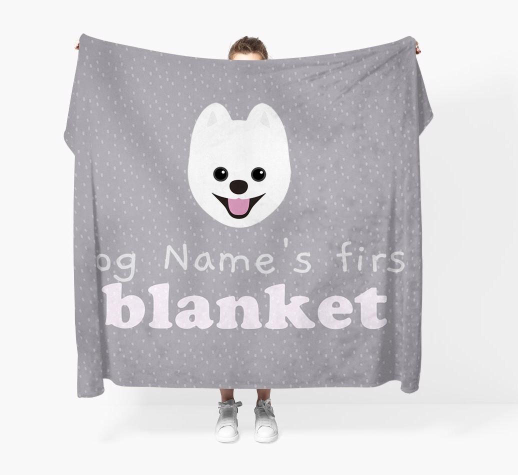 'Dog's First Blanket' - Personalised {breedFullName} Throw Blanket