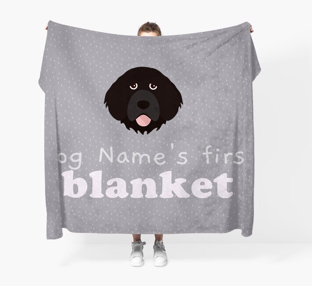 'Dog's First Blanket' - Personalised {breedFullName} Throw Blanket