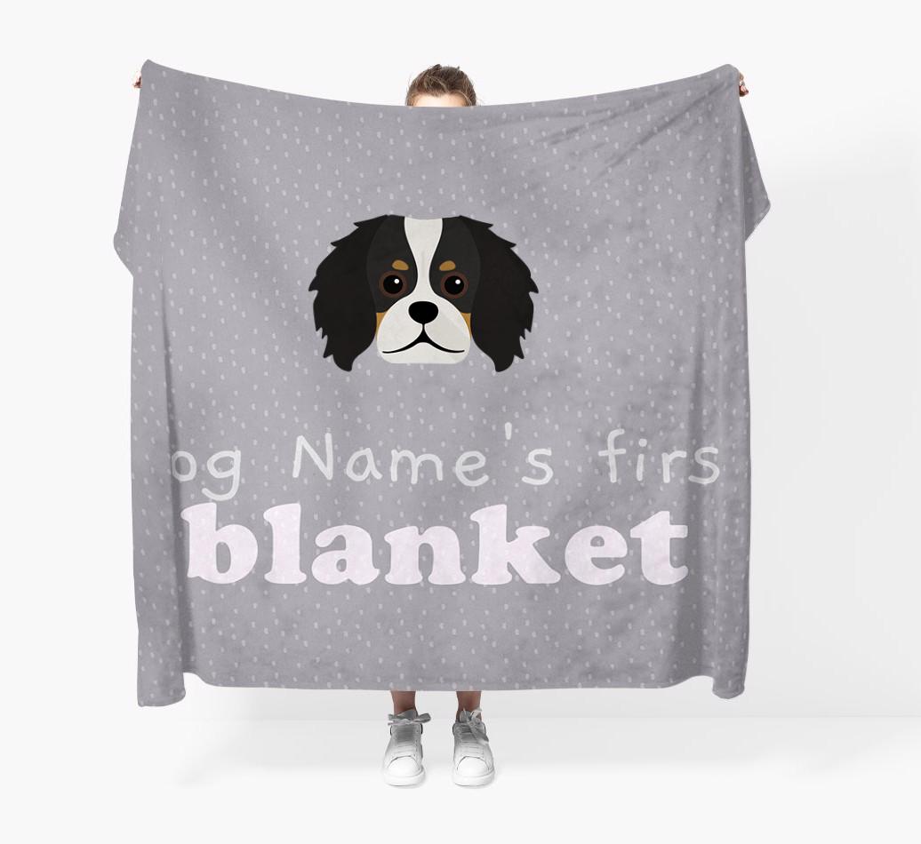 'Dog's First Blanket' - Personalised {breedFullName} Throw Blanket