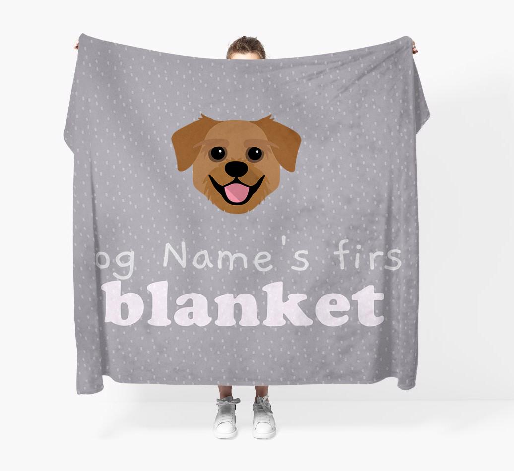 'Dog's First Blanket' - Personalised {breedFullName} Throw Blanket