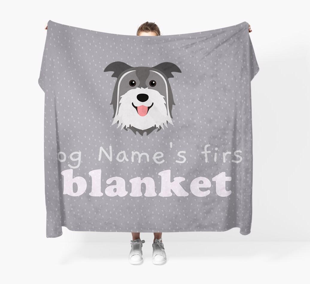 'Dog's First Blanket' - Personalised {breedFullName} Throw Blanket