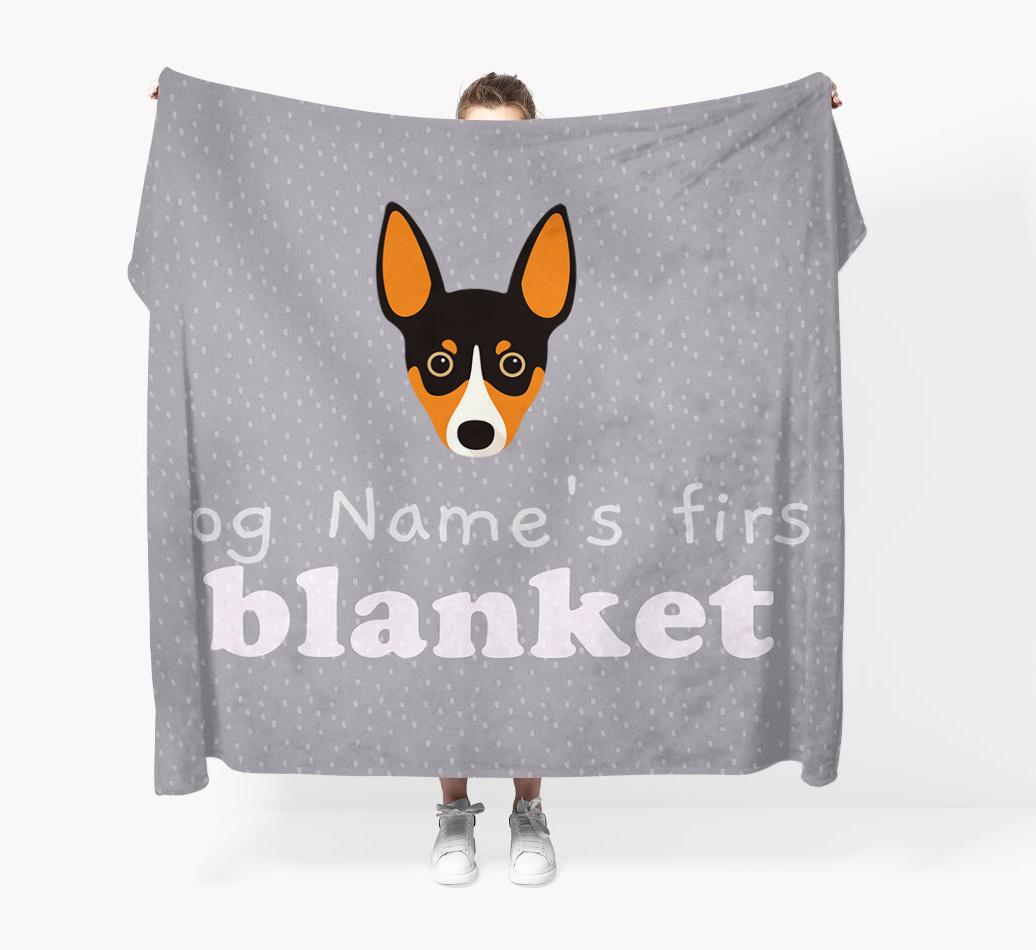 'Dog's First Blanket' - Personalised {breedFullName} Throw Blanket
