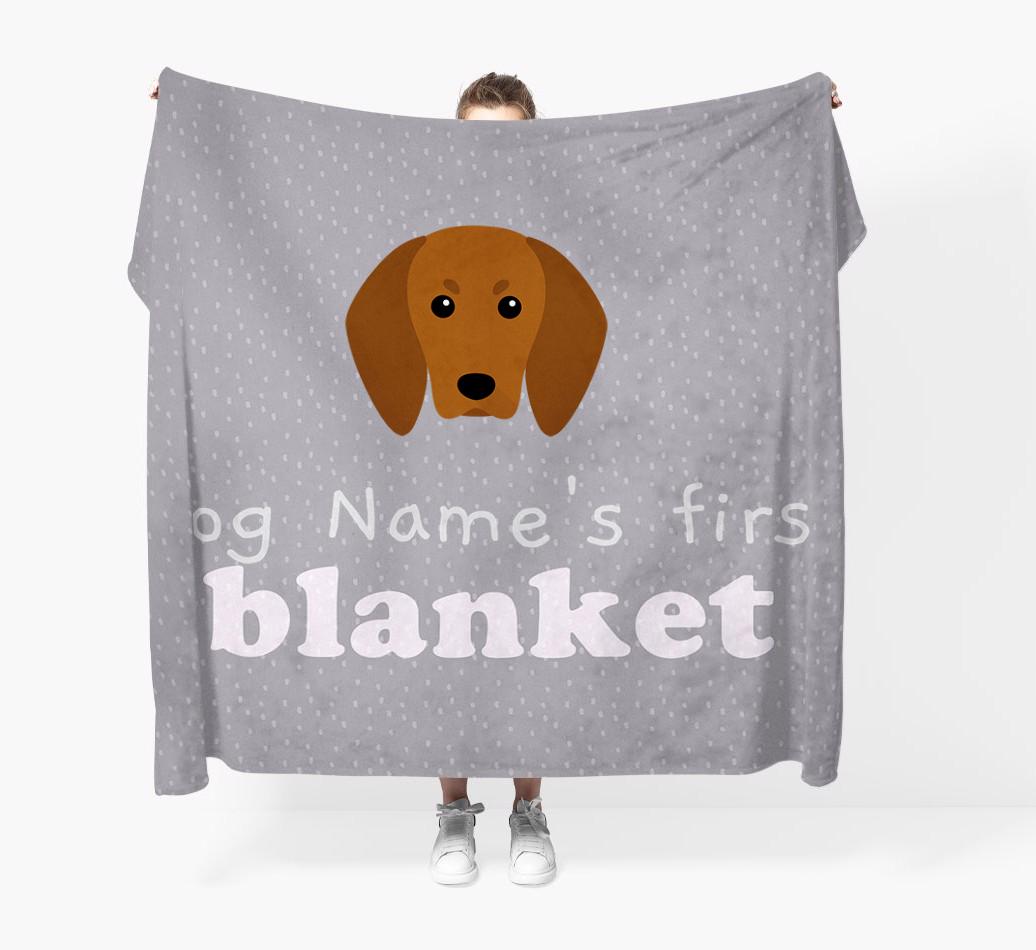 'Dog's First Blanket' - Personalised {breedFullName} Throw Blanket