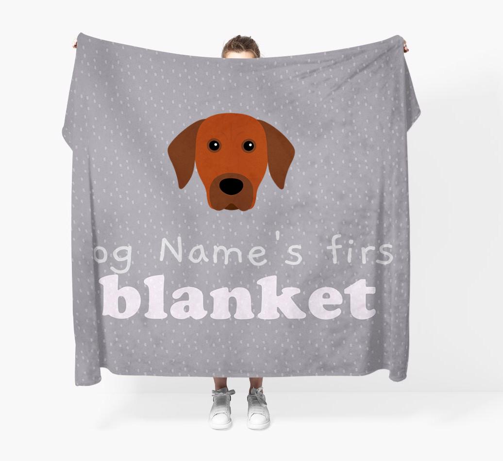 'Dog's First Blanket' - Personalised {breedFullName} Throw Blanket