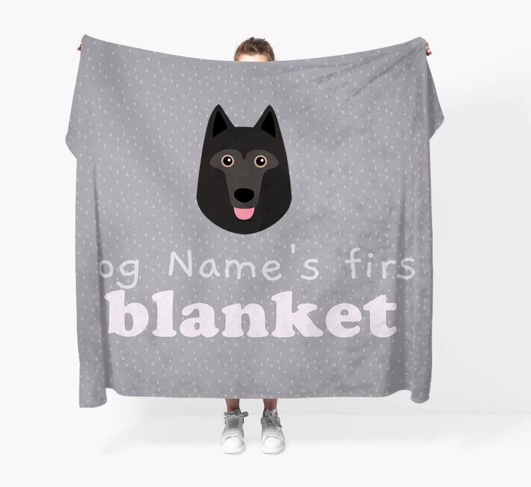 'Dog's First Blanket' - Personalised {breedFullName} Throw Blanket