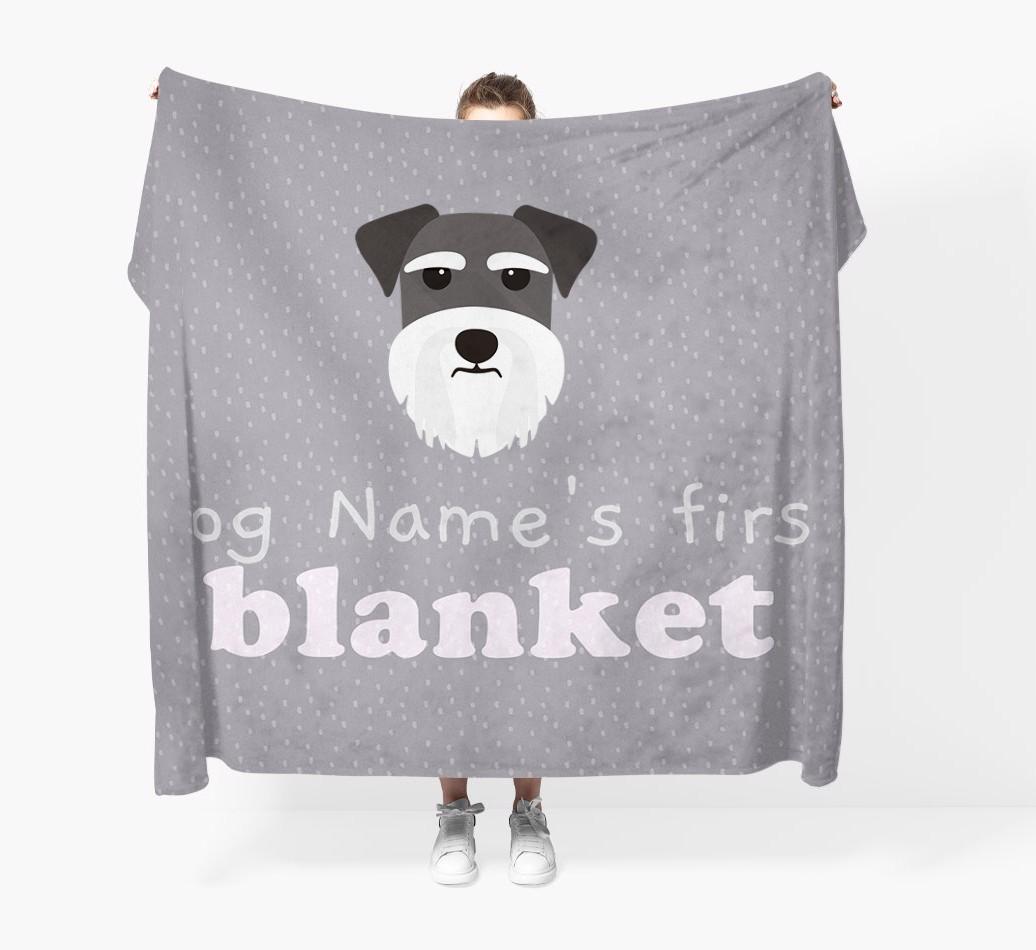 'Dog's First Blanket' - Personalised {breedFullName} Throw Blanket