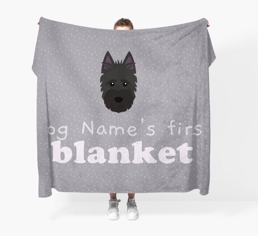 'Dog's First Blanket' - Personalised {breedFullName} Throw Blanket