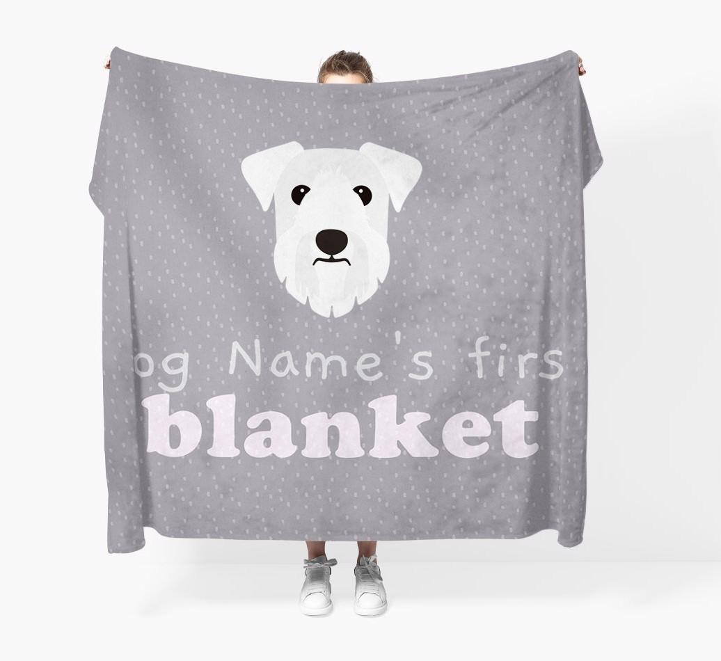 'Dog's First Blanket' - Personalised {breedFullName} Throw Blanket