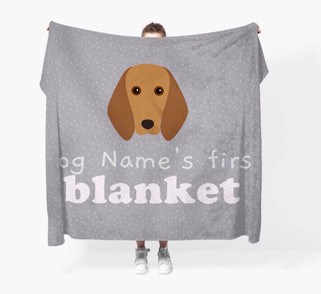 'Dog's First Blanket' - Personalised {breedFullName} Throw Blanket