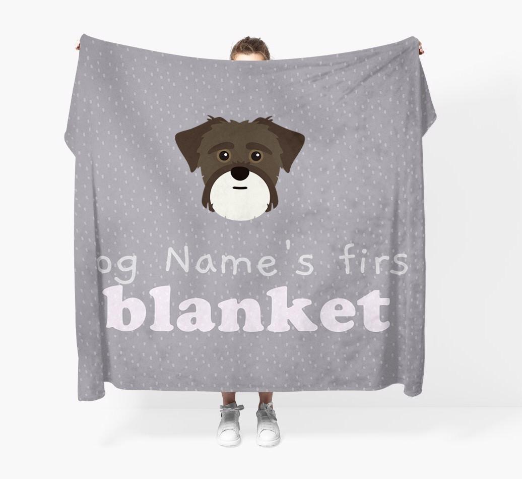 'Dog's First Blanket' - Personalised {breedFullName} Throw Blanket