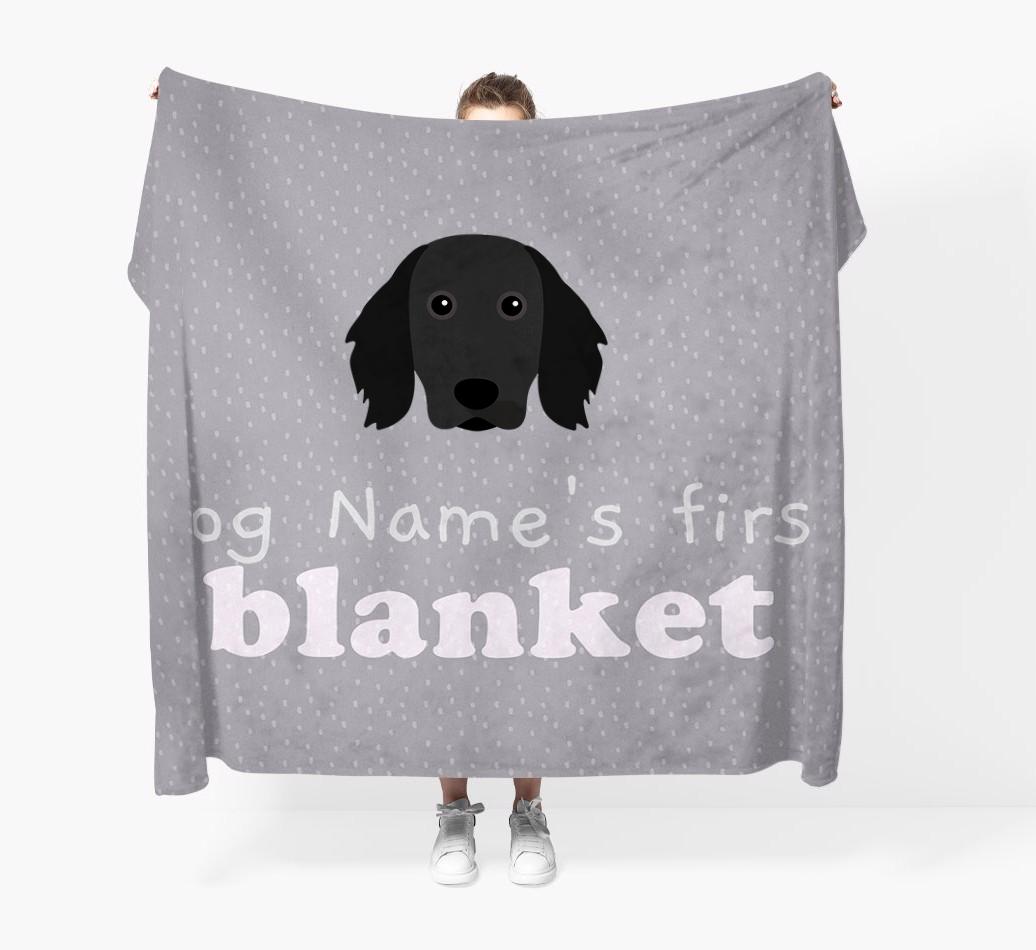 'Dog's First Blanket' - Personalised {breedFullName} Throw Blanket