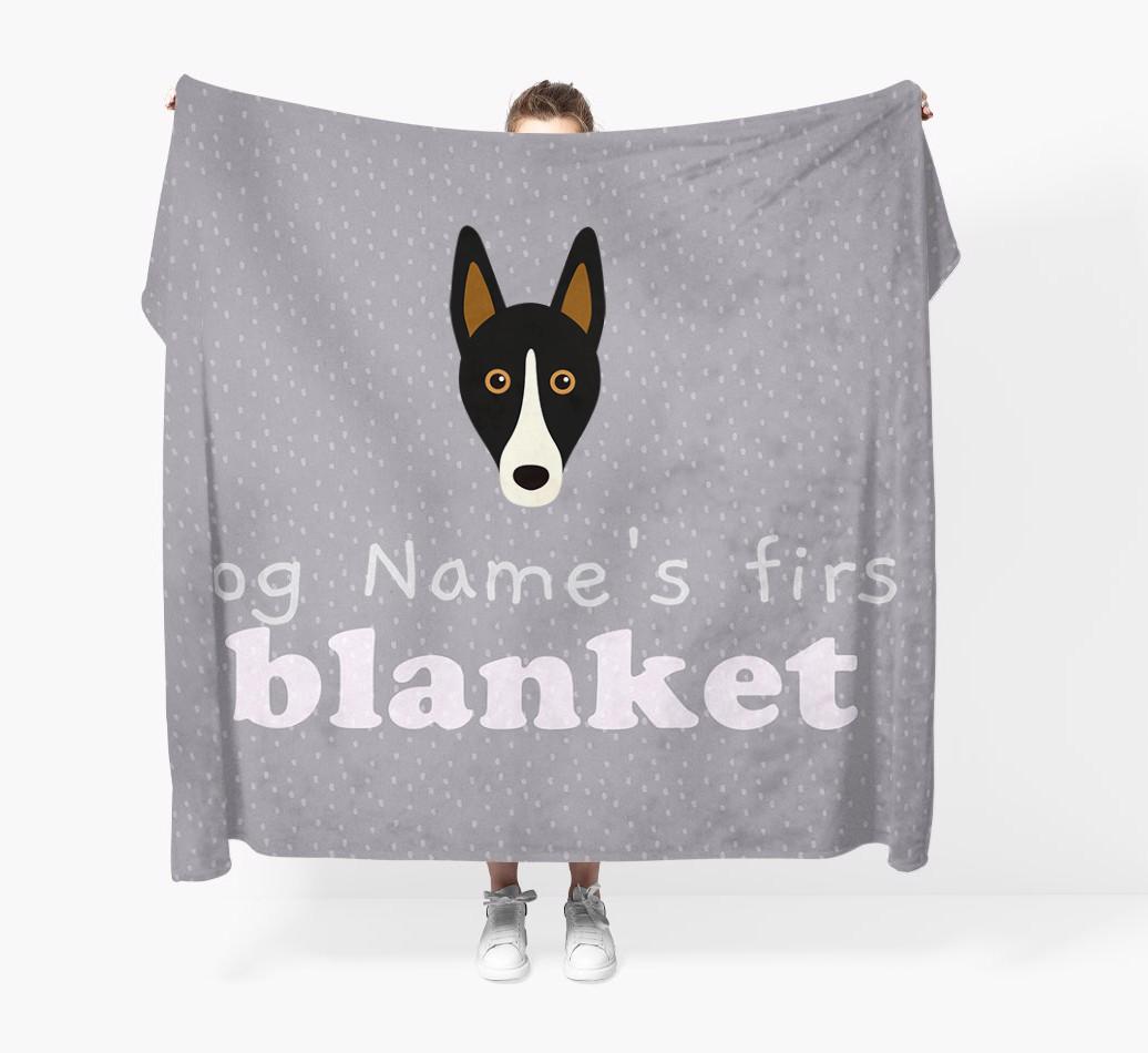 'Dog's First Blanket' - Personalised {breedFullName} Throw Blanket