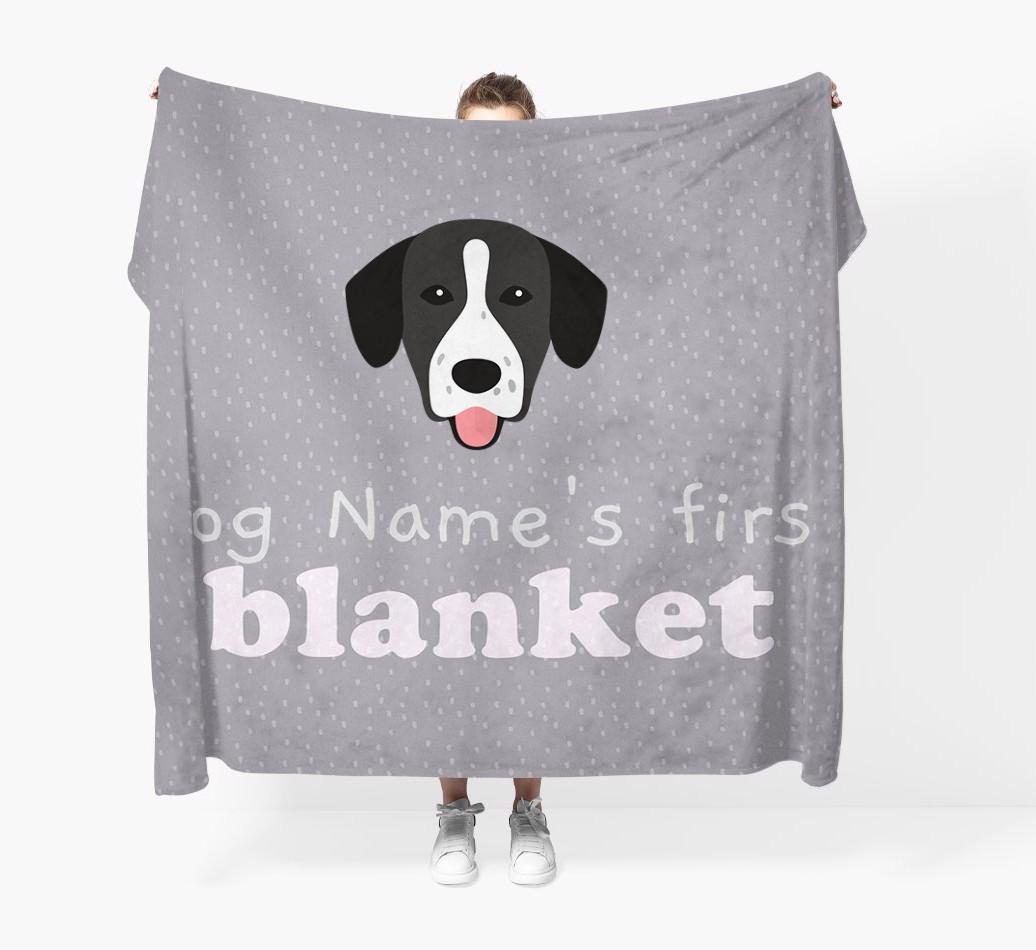 'Dog's First Blanket' - Personalised {breedFullName} Throw Blanket