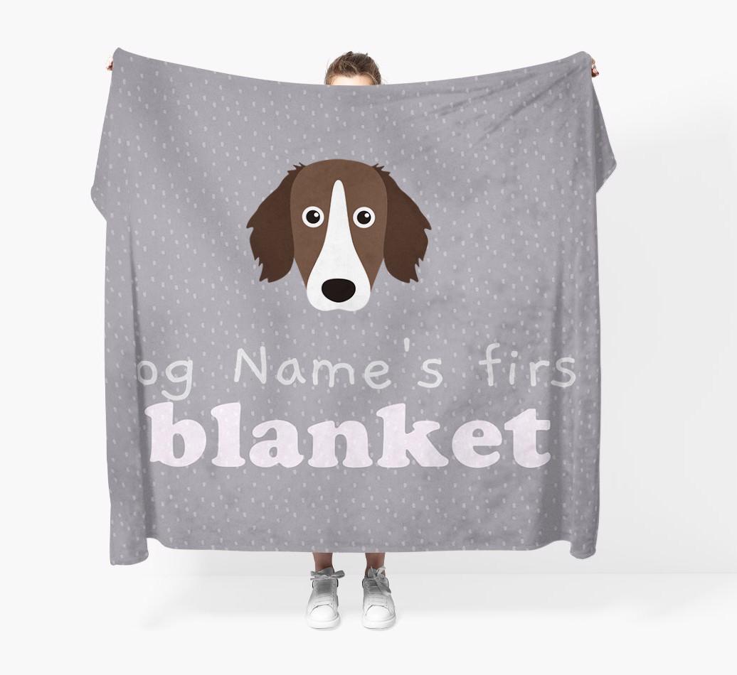 'Dog's First Blanket' - Personalised {breedFullName} Throw Blanket