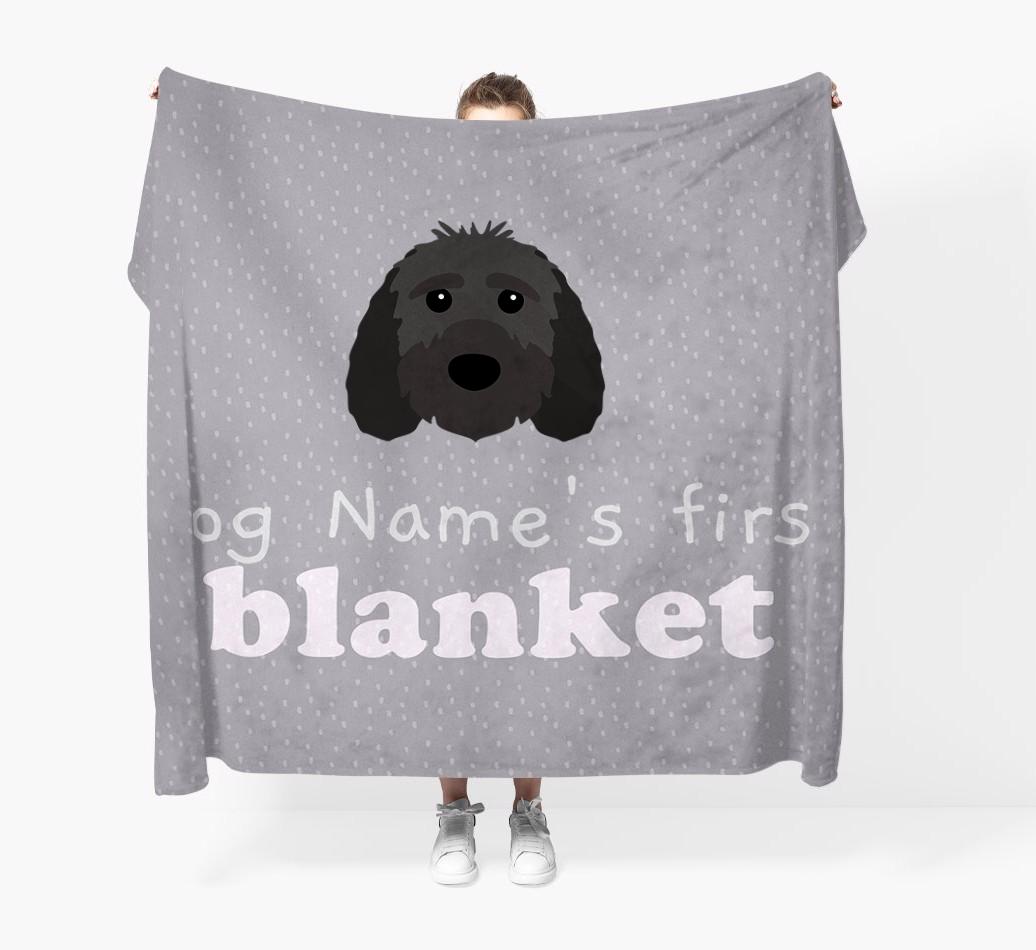 'Dog's First Blanket' - Personalised {breedFullName} Throw Blanket