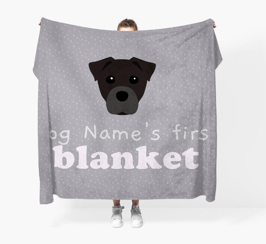 'Dog's First Blanket' - Personalised {breedFullName} Throw Blanket