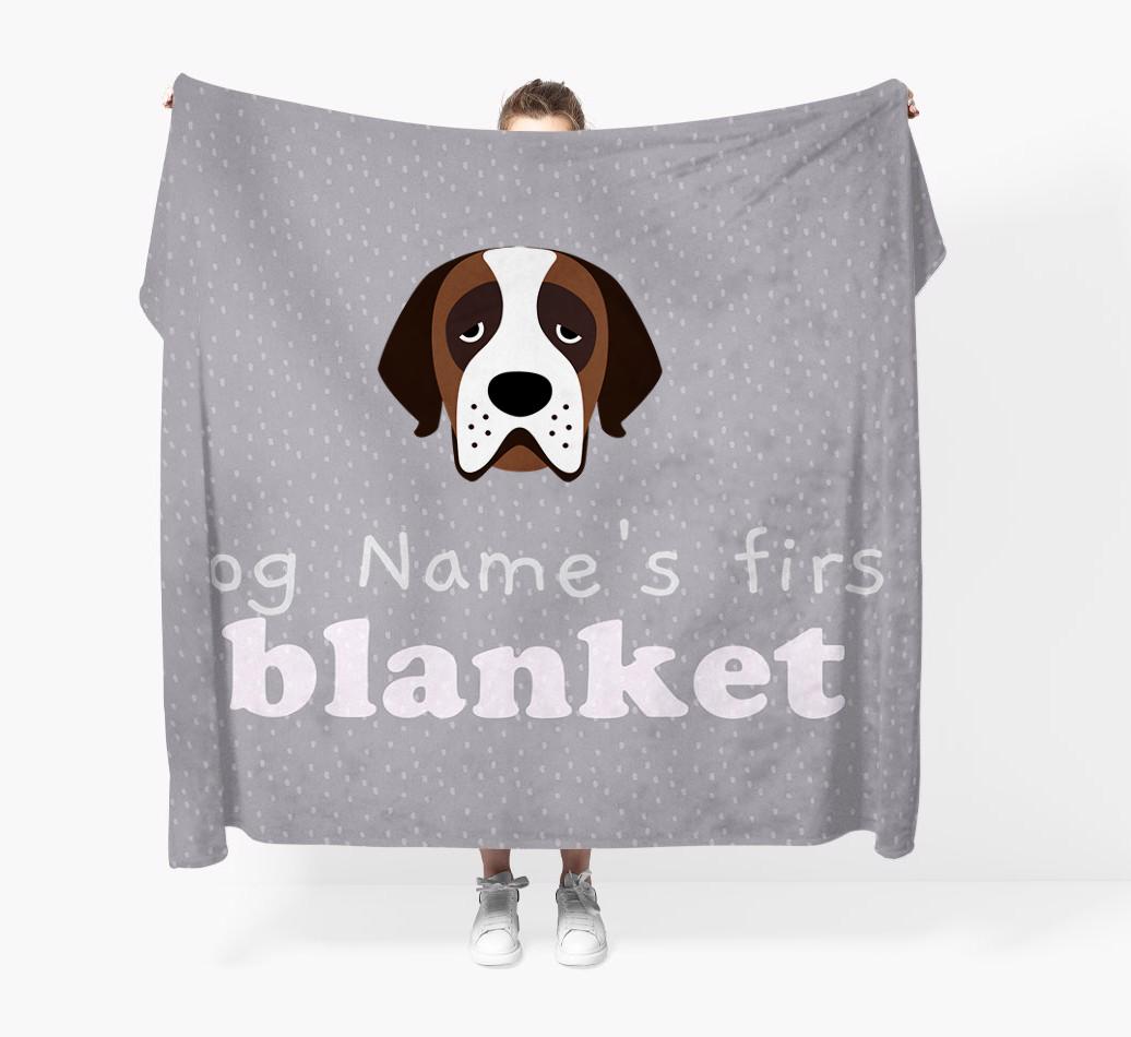 'Dog's First Blanket' - Personalised {breedFullName} Throw Blanket